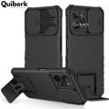 Quiberk for Realme C31 Phone Case Slide Camera Cover Kickstand Hard Shockproof Armor Back Casing. 
