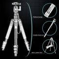 Q555 4-Section Folding Legs Aluminum Alloy Tripod Mount Monopod Holder with Ball Head.