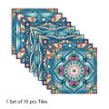 Colorful Mandala Style Tiles Floor Sticker Kitchen Bathroom Ground Home Decor Wear-resistant Waterproof Frosted Art Wallpaper. 
