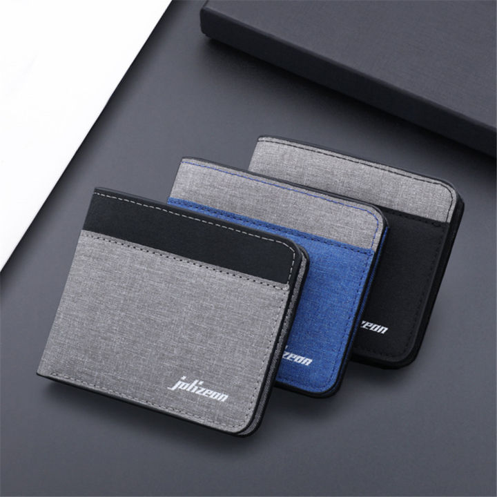 Men's Purse Short Wallet New Style Card Holder Mini Thin Wallet Card Holder Men Wallet Canvas Wallet
