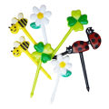 8Pcs Cute Cartoon Bees Fruit Forks Child Plastic Household Dessert Cake Forks.