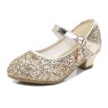 ULKNN Girls Purple High Heels For Kids Princess RED Leather Shoe Footwear Children's Party Wedding Shoes Round Toe 1-3CM.