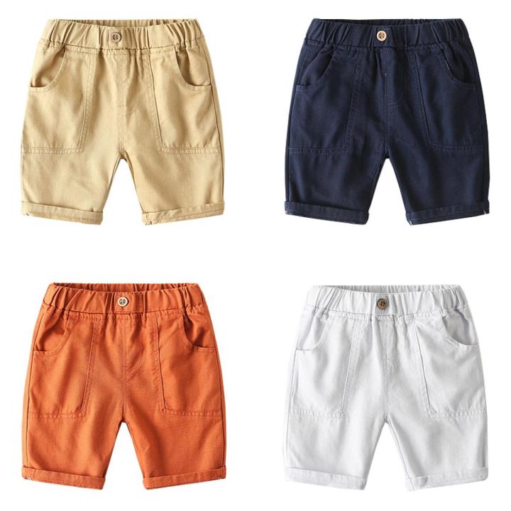 Fashion Boys Shorts Cotton Elastic Waist Toddler Knee Length Pants Kids Clothes Children Summer Beach Trousers