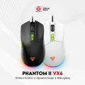 Fantech PHANTOM II VX6 Ergonomic Macro 7200DPI RGB Gaming Mouse (White).