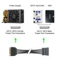 15 Pin SATA Hard Drive Power Cable male to female 1 to 3 4 5 6-Port for computer hard disk interface power Cord for DIY PC Sever.