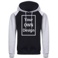 Custom Your Logo Design Style Print Customize Men Hoodies Sweatshirts Raglan Autumn Fleece Warm Black Hoodie Top Streetwear. 