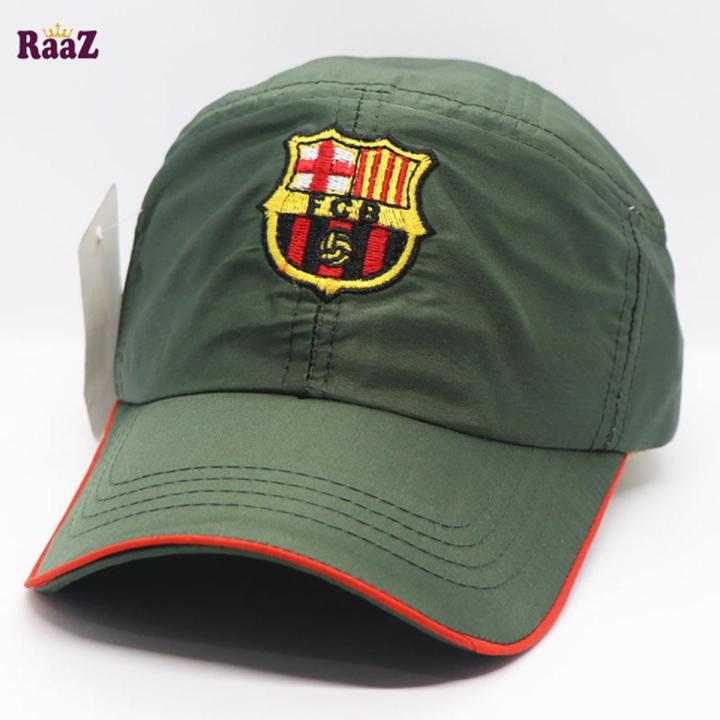 Green Barcelona Football Club FCB Peaked Hat Baseball Cap