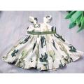 Thai cotton cactus printed frock for girls. 