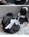 Maid Costume Set Anime Cosplay Lolita Japanese Maid Dress Outfit Cute Black Dress. 