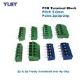 5Pcs Pitch 5.0mm Screw Terminal Block Wire Connector Straight Right Angle Pin 2/3P Morsettiera Cable 1.5/2.5mm2 10-20A.