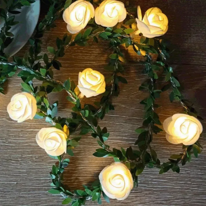 10/20Leds%20White%201.5/3Meter%20Rose%20Flower%20String%20with%20Lights%20Wedding%20Table%20Centerpieces%20Decorations%20Glowing%20Artificial%20Rose%20Garland%20-%20Image%202