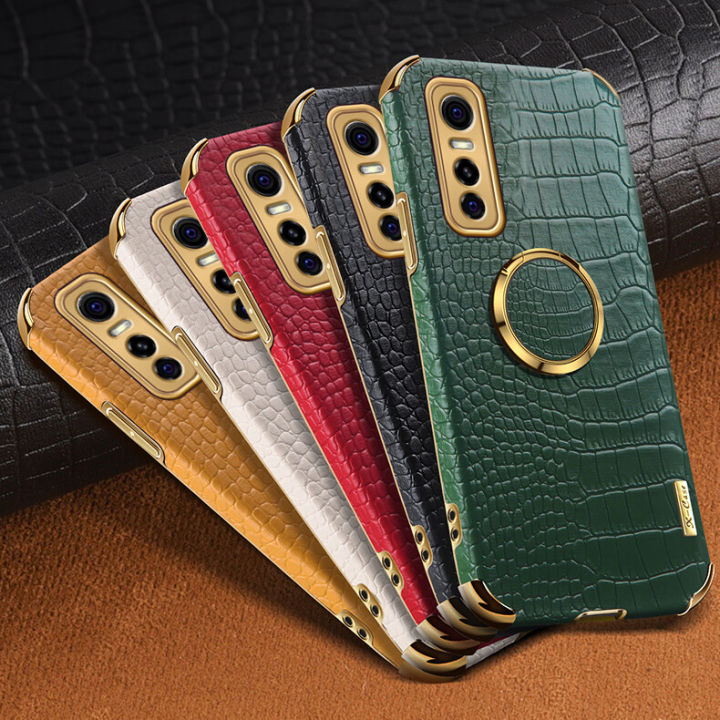 xprmy%20for%20Vivo%20S7e%20/%20Vivo%20Y73s%20Phone%20Case%20Crocodile%20Leather%20Texture%20Electroplated%20Frame%20Camera%20Protection%20Soft%20TPU%20Shockproof%20Full%20Protection%20Back%20Cover%20-%20Image%202