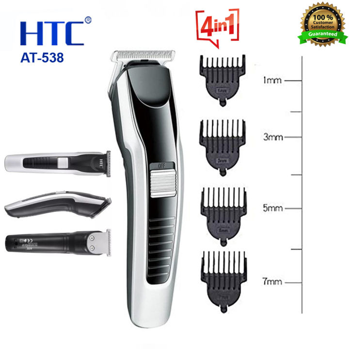 HTC AT-538 Rechargeable hair and beard trimmer Run Time 45 Minute 4 Size Clip