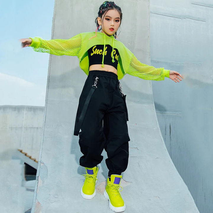 Jazz%20costume%20hip%20hop%20girls%20clothing%20green%20tops%20net%20sleeve%20black%20hip%20hop%20pants%20for%20kids%20performance%20modern%20dancing%20clothes%20bl5311%20-%20Image%203