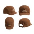 [ New ]5cm Short Brim Baseball Cap Brown Hat Men's Big Head Circumference Soft Top Vintage Embroidered Short Brim Peaked Cap. 