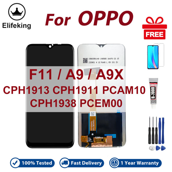 LCD No Frame For OPPO F11 A9 A9X CPH1913 PCAM10 Display Touch Screen Digitizer Assembly Replacement Parts PCEM00