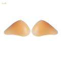 Triangle Silicone Breast Forms Fake Bra Enhancer Inserts Crossdresser Threaded 300g Beige.