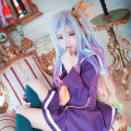 Anime No Game No Life Shiro 110cm Long Multi-color Ponytail Heat Resistant Cosplay Costume Wig +Wig Cap.