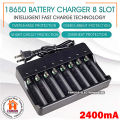 18650 Battery Charger 8 Slots for Rechargeable Batteries and Universal Smart Battery Charger for 18650 18500 18350 Li-Ion Intellicharge Charger 8 Bay (Battery Not Included). 