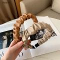 Vintage PU Leather Hair Bands for Women Grils Simple Solid Headband Hair Band Female Hair Hoop Hair Accessories Handmade Bezel. 