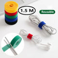 (3 rolls )1.5 m Magical Glue Self-Adhesive Tape Strap Data cable storage straps Home storage Hoop Loop Strap straps Headphone cable Computer cable arrangement Tape. 