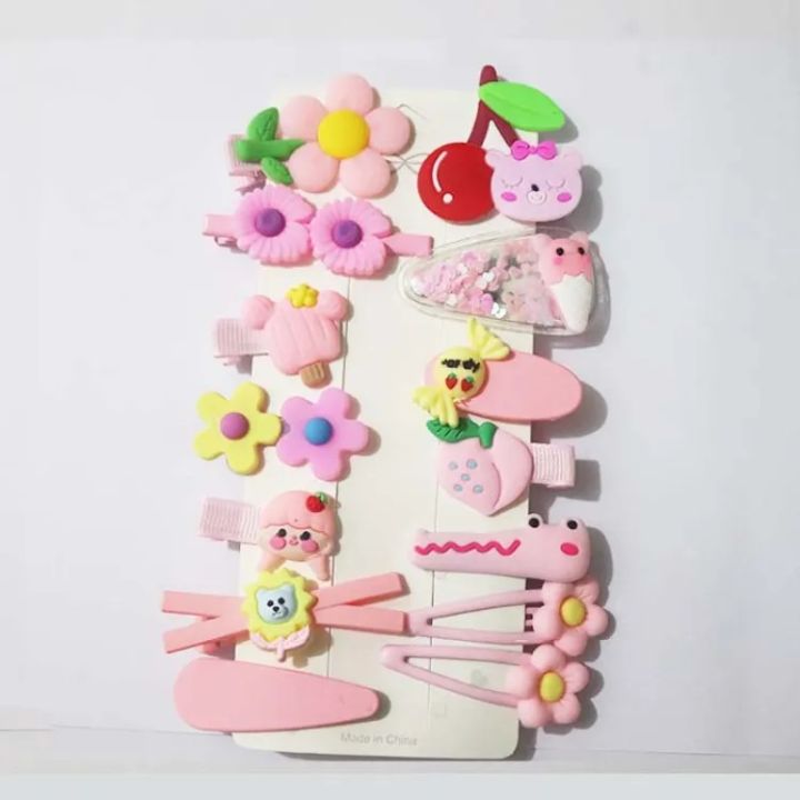 14 Pcs Hair Clip Set, Baby & Girl Hair Clip Set, Cartoon Bobby Pin Baby Hair Clips, Colorful Girls Hairgrips Cute Kids Hairpins