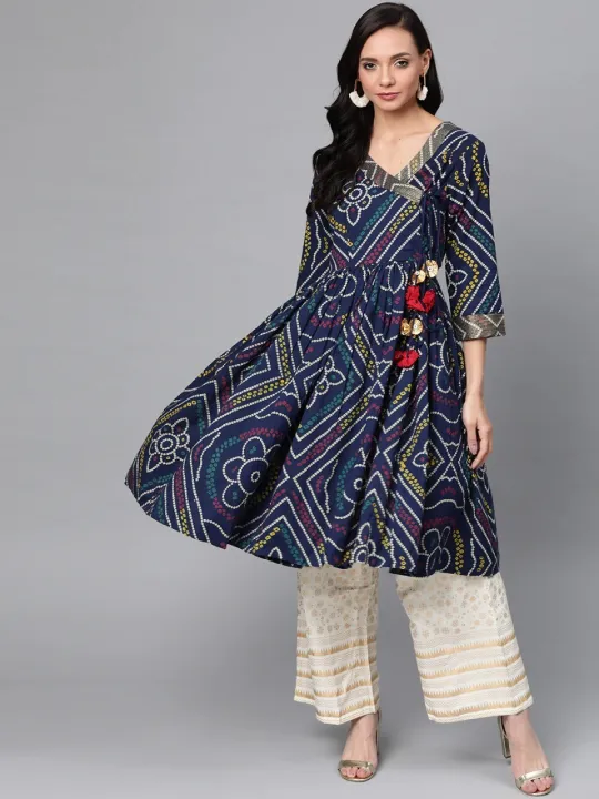 Womens%20Original%20AC%20Cotton%20Fabric%20Skin%20Print%20Readymade%20Kurta%20with%20Palazzo%20Set%20Stylish%20Wear%20-%20Image%202