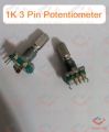 Single Gang Rotary 1K 3 Pin Linear Taper Pot Potentiometer Volume Controller Variable Resistor 1K Ohm. 