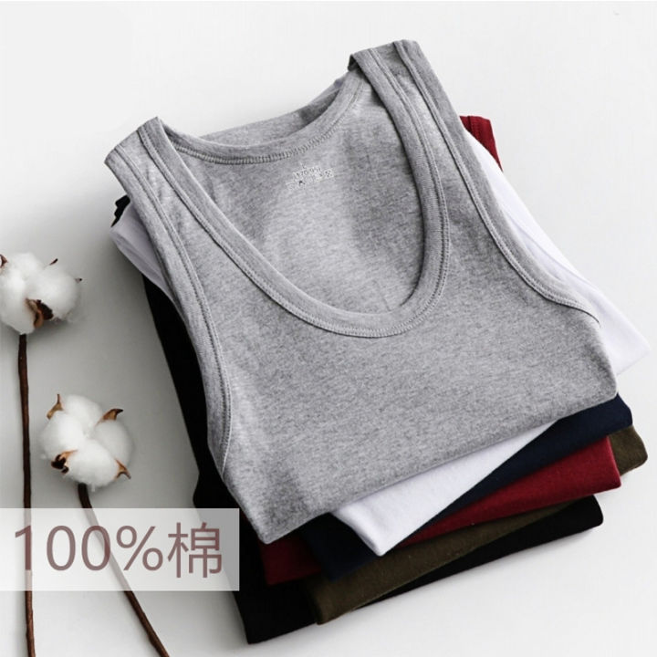 Men's%20Pure%20Cotton%20Sports%20White%20Solid%20Color%20Slim%20Fit%20Base%20Elasticity%20Summer%20Sleeveless%20Hurdle%20Crossing%20Fashionable%20Vest%20-%20Image%203