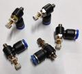 Plastic 4 mm Tube M5 Pneumatic Air Flow Speed Control Valve Quick Connector (Black) -5 Pieces. 