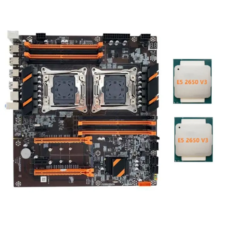 X99 Dual CPU Server Motherboard LGA2011 Motherboard Support DDR4 ECC Memory Maximum Support 256G with 2XE5 2650 V3 CPU