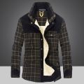 Winter Jacket Men Thicken Warm Fleece Shirts Coats 100% Cotton Plaid Flannel Jacket  Clothes Size M-4XL. 