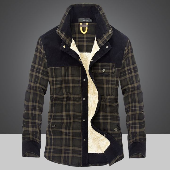 Winter%20Jacket%20Men%20Thicken%20Warm%20Fleece%20Shirts%20Coats%20100%25%20Cotton%20Plaid%20Flannel%20Jacket%20%20Clothes%20Size%20M-4XL%20-%20Image%203