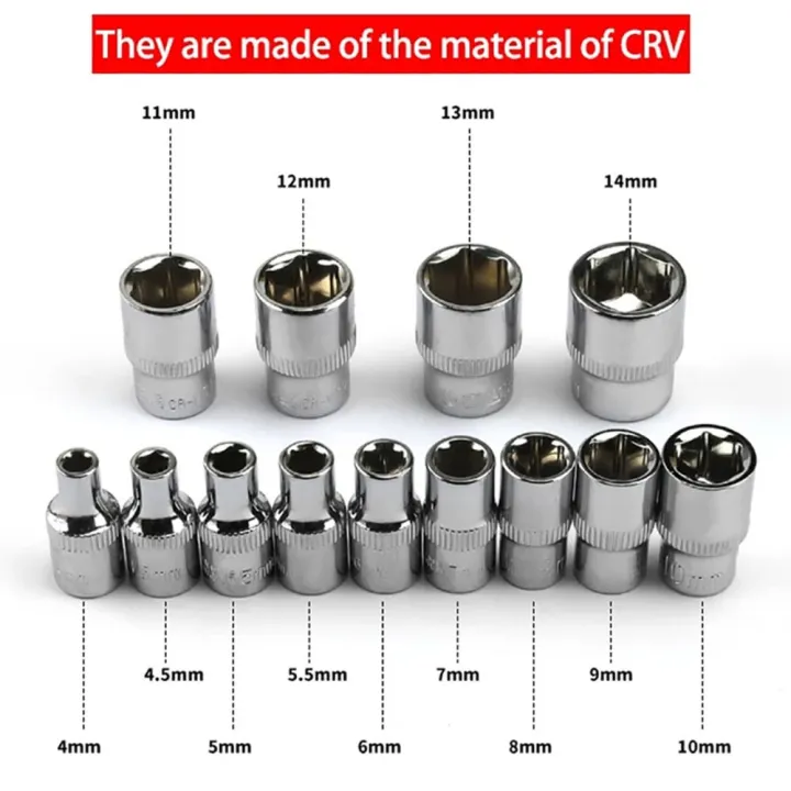 1Pcs%20New%20For%20Ratchet%20Torque%20Wrench%20Hex%20Short%20Socket%20Hand%20Tool%201/4"%206.35mm%20Head%20Metric%20Key%20Sleeve%20Double%20End%204-14mm%20Drive%20Socket%20-%20Image%203