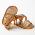【7Rings Store】(New) baby girls PU leather sandals toddler non-slip open toe first walking soft sole shoes.
