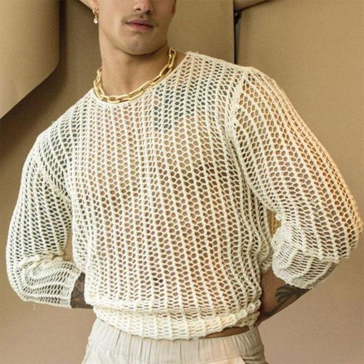 Mens%20Long%20Sleeve%20Hollow%20Out%20Knit%20Shirts%20See%20Through%20Muscle%20Clubwear%20Blouse%20Tops%20Casual%20Shirt%20Knitted%20Slim%20Top%20Clothes%20-%20Image%204