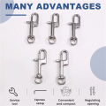 5PCS 316 Stainless Steel Swivel Eye Bolt Spring Snap Hook Single Head Hook Marine Diving D Ring Snap Hooks with Swivel. 