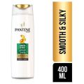 Pantene Pro-V Smooth & Silky Shampoo 390ml - Frizz Control & Hair Curling for Regular Hair.
