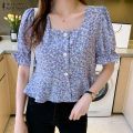 ZANZEA Korean Style Women Holiday Floral Printed Shirt Romantic Puff Sleeve Crop Blouse Tops. 