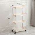 Storage Rack Kitchen Slim Slide Tower Wheels Space Shelf 3-Layer. 
