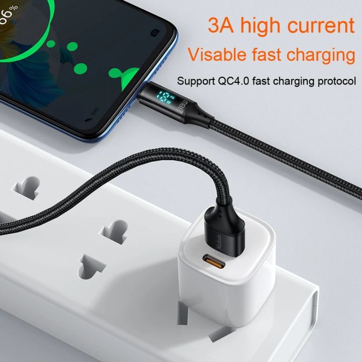 Mcdodo%2018W%20Micro%20USB%20Cable%20For%20Huawei%20Samsung%20Xiaomi%20OPPO%20QC4.0%20VOOC%20AFC%20FCP%203A%20Fast%20Charging%20Android%20Digital%20Display%20Data%20Cord%20-%20Image%205