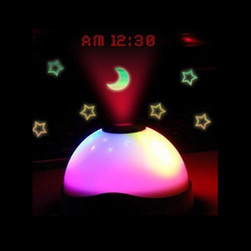 2018 Creative Fantasy Star and Moon Projection LED Electronic Mute Alarm Clock Multifunctional Lazy Luminous Projection Clock Wholesale