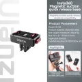 Ulanzi IN01 IN03 Magnetic Quick Release Mount Kit for Insta360 X4 / X3 / ONE X2 /X with 1/4 Screw Gopro Action Camera Interface. 
