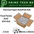 12-PCS 56mm x 40mm (2 Inch) Thermal Paper Rolls - Ideal for POS Printers, Customer Receipts, Food Panda, EFD machine, Credit Card Terminal. 