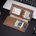 CarrKen Men's Wallet Long 2023 New Oil Wax Leather Wallet Men's Gift Retro Cross border Multi Card Wallet Ultra Thin Trendy Fash.