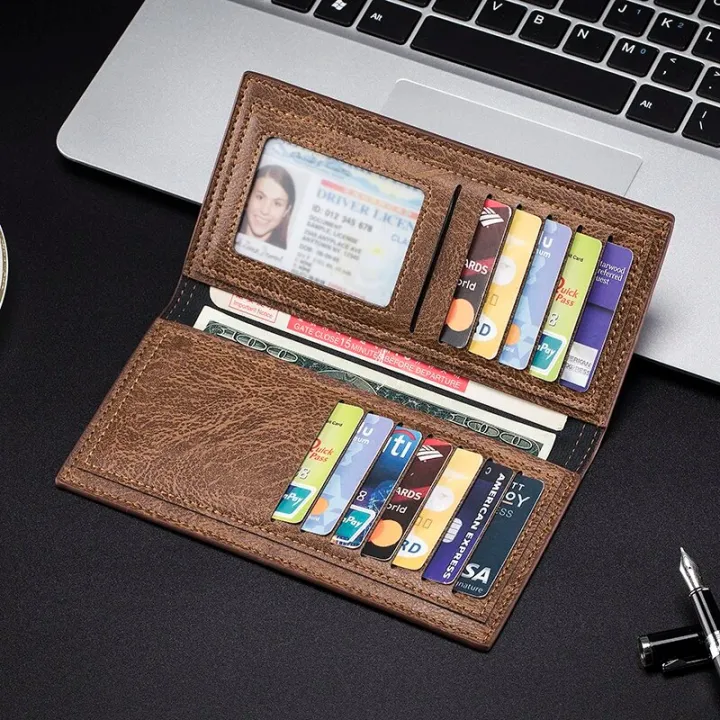 CarrKen%20Men's%20Wallet%20Long%202023%20New%20Oil%20Wax%20Leather%20Wallet%20Men's%20Gift%20Retro%20Cross%20border%20Multi%20Card%20Wallet%20Ultra%20Thin%20Trendy%20Fash%20-%20Image%205