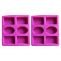2X Silicone Soap Mold for Soap Making 3D 6 Forms Oval Rectangle Soap Mould Flowers Bathroom Kitchen Soap Mold. 