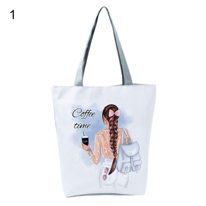 Women%20Tote%20Bag%20Solid%20Structure%20Foldable%20People%20Print%20Lady%20Shoulder%20Pouch%20-%20Image%202