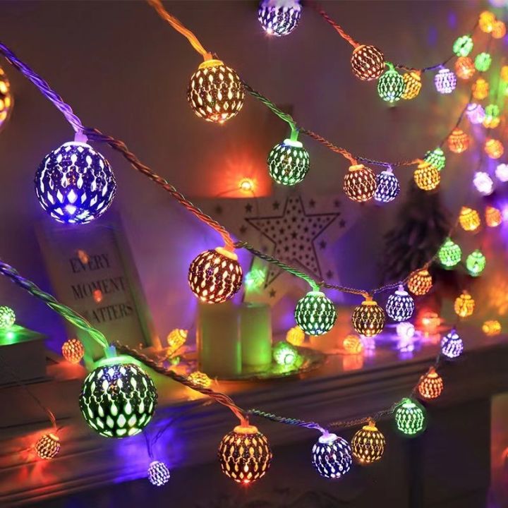 Golden Metal Ball Fairy Light, Metal Ball String Light - Fairy lights 20pcs string lights Party Wedding Decoration - Room Decoration Light
