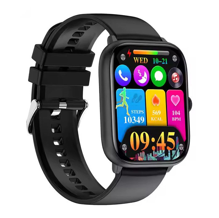 Pix Shadhin AMOLED Screen Smart Watch- Pix Shadhin IP68 Waterproof 2.06" AMOLED HD Screen Bluetooth Call Sleep Tracking Smartwatch- Premium Quality AMOLED Screen Smart Watch with free Screen Protector, Charging Cable ( Black Color)